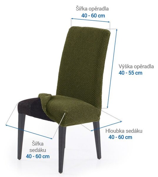 Huse care se întind foarte bine NIAGARA verzi scaun cu spatar 2 buc (40 x 40 x 55 cm)
