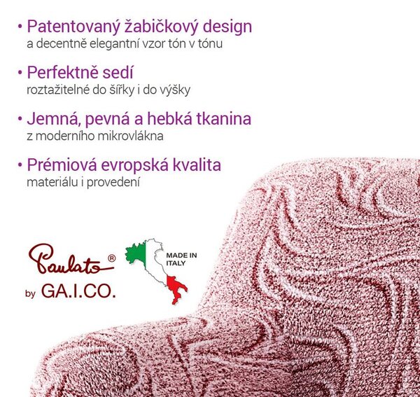 Huse bielastice BRILLANTE bordo colţar (l. 350 - 530 cm)