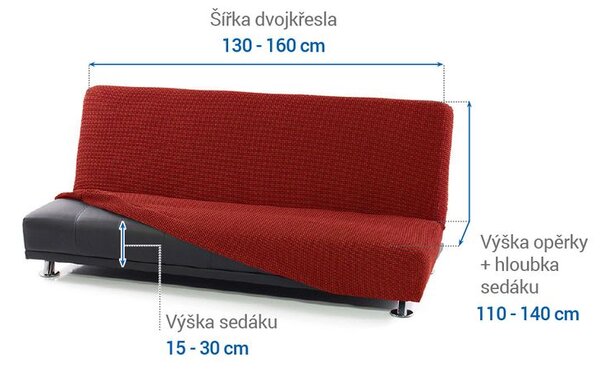 Huse care se întind foarte bine NIAGARA cărămizii 2fotoliu cu manere de lemn (l. 130 - 160 cm)