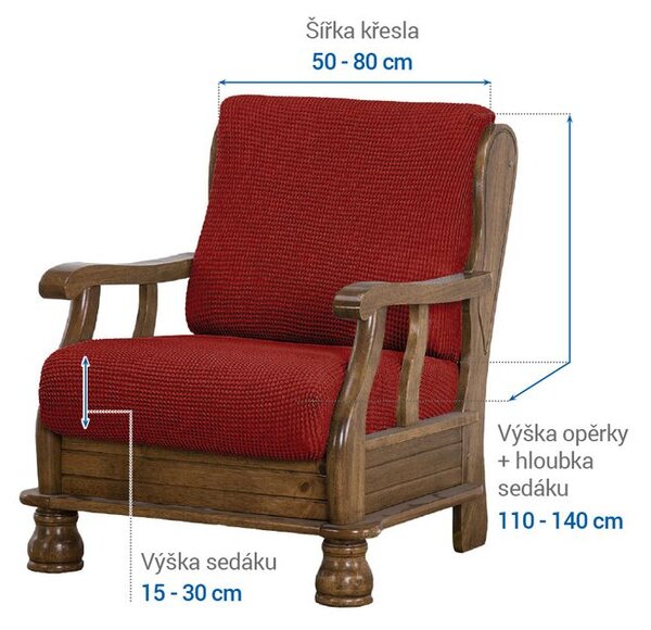 Huse care se întind foarte bine NIAGARA cărămizii fotoliu cu manere de lemn (l. 50 - 80 cm)