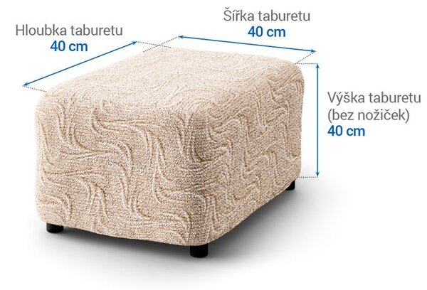 Huse bielastice BRILLANTE bej taburet (40 x 40 x 40 cm)