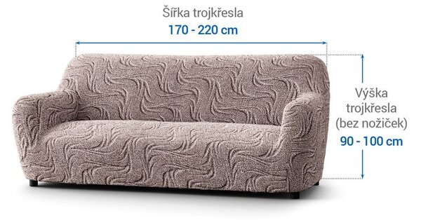 Huse bielastice BRILLANTE maro fotoliu triplu (l. 170 - 220 cm)