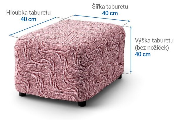 Huse bielastice BRILLANTE bordo taburet (40 x 40 x 40 cm)