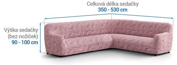 Huse bielastice BRILLANTE bordo colţar (l. 350 - 530 cm)