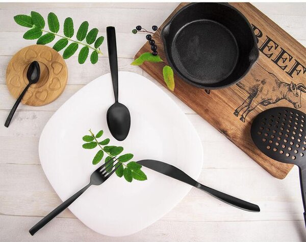 Tacâmuri inox BLACK LUXURE, 24 piese
