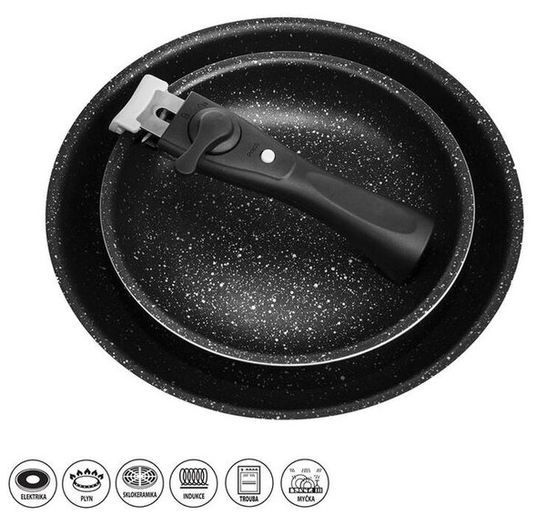 Set de tigăi cu mâner detaşabil GRANDE COMBI, 2 piese