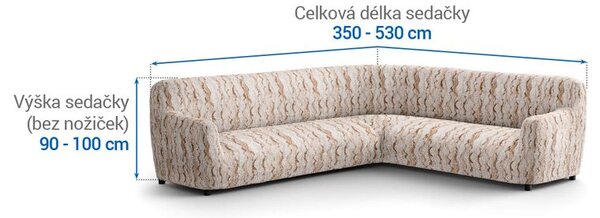 Huse bielastice OCEANO NOU bej colțar (l. 350 - 530 cm)