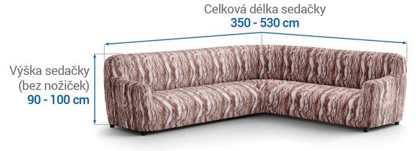 Huse bielastice OCEANO NOU bordo-maroniu colțar (l. 350 - 530 cm)