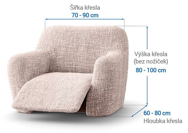 Huse cu două elastice GRAFITI NOU bej fotoliu de relaxare (l. 70 - 90 cm)