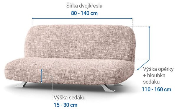 Huse cu două elastice GRAFITI NOU bej 2fotoliu cu manere de lemn (l. 80 -140 cm)