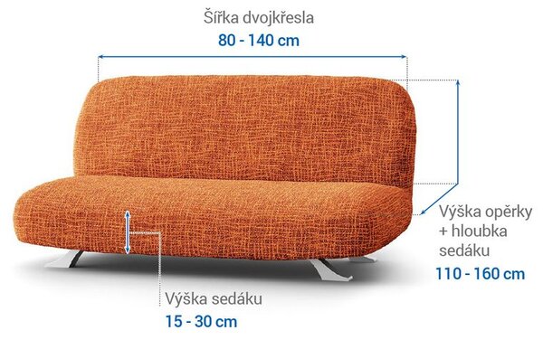 Huse cu două elastice GRAFITI NOU cărămizie 2fotoliu cu manere de lemn (l. 80 -140 cm)