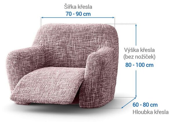 Huse cu două elastice GRAFITI NOU castaniu fotoliu de relaxare (l. 70 - 90 cm)