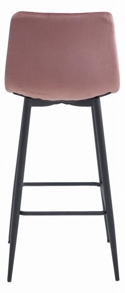 Scaun de bar ARCETO VELVET cu picioare negre, roz