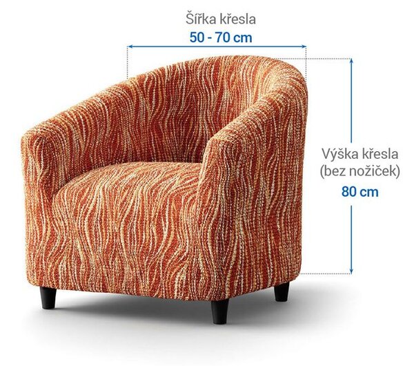 Huse bielastice UNIVERSO NOU dungi cărămizii fotoliu de club (l. 50 - 70 cm)