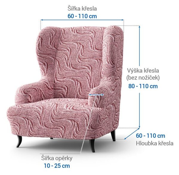 Huse bielastice BRILLANTE bordo fotoliu clasic (l. 60 - 110 cm)