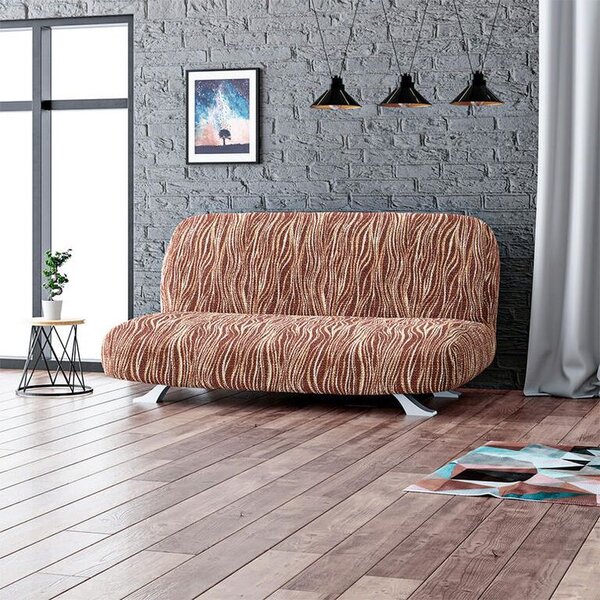 Huse bielastice UNIVERSO NOU dungi maro 2fotoliu cu manere de lemn (l. 80 -140 cm)