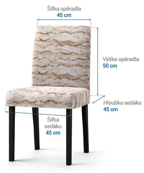Huse bielastice OCEANO NOU bej scaun cu spatar 2 buc (45 x 45 x 50 cm)
