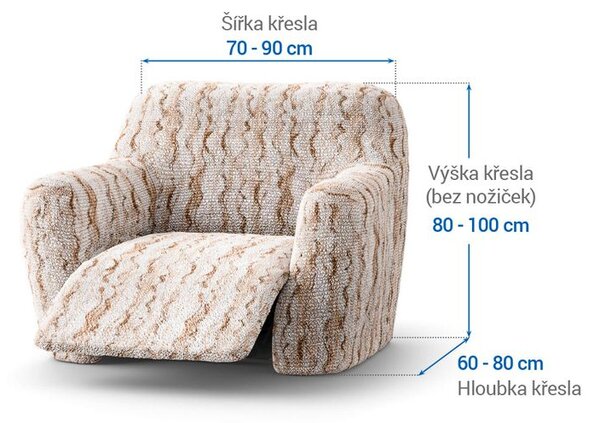 Huse bielastice OCEANO NOU bej fotoliu de relaxare (l. 70 - 90 cm)