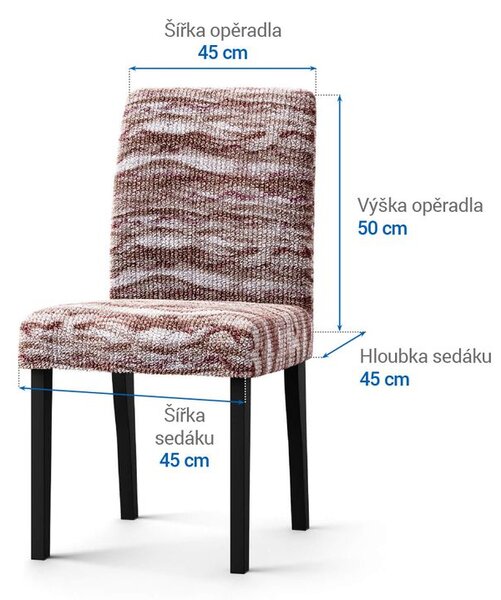 Huse bielastice OCEANO NOU bordo-maroniu scaun cu spatar 2 buc (45 x 45 x 50 cm)