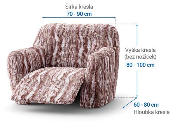 Huse bielastice OCEANO NOU bordo-maroniu fotoliu de relaxare (l. 70 - 90 cm)