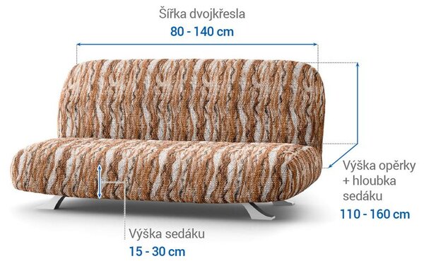 Huse bielastice OCEANO NOU cărămizii 2fotoliu cu manere de lemn (l. 80 -140 cm)