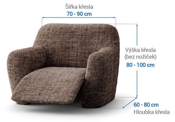 Huse bielastice VITTORIA maro fotoliu de relaxare (l. 70 - 90 cm)