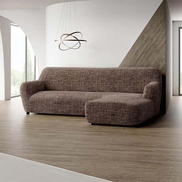 Huse bielastice VITTORIA maro canapea cu otoman dreapta (l. 170 - 300 cm)