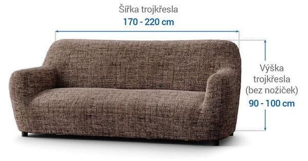 Huse bielastice VITTORIA maro fotoliu triplu (l. 170 - 220 cm)