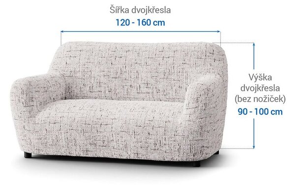 Huse bielastice VITTORIA smântânii fotoliu dublu (l. 120 - 160 cm)