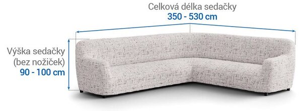 Huse bielastice VITTORIA smântânii colţar (l. 350 - 530 cm)