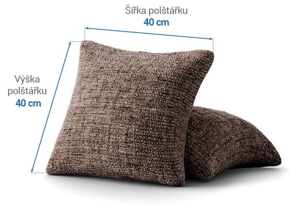 Huse bielastice VITTORIA maro feţe de pernă 2 buc (40 x 40 cm)