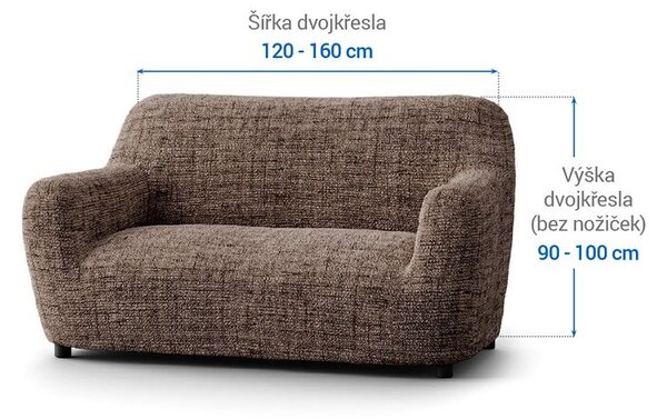 Huse bielastice VITTORIA maro fotoliu dublu (l. 120 - 160 cm)