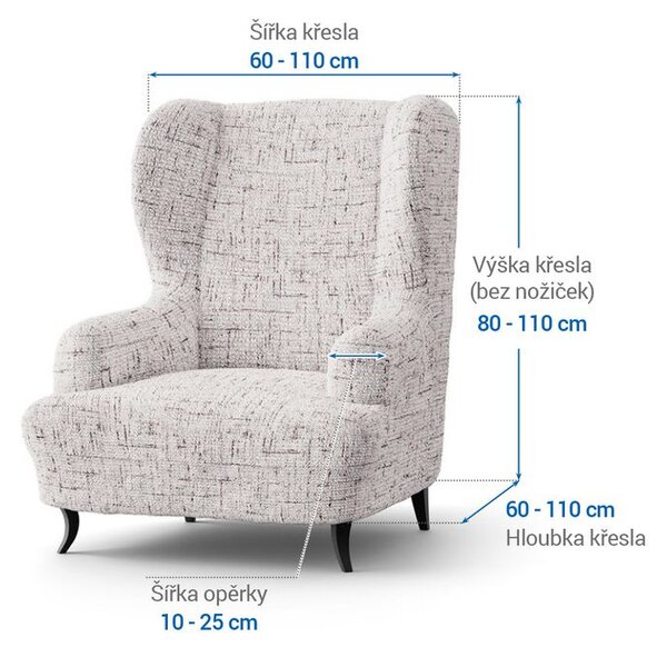 Huse bielastice VITTORIA smântânii fotoliu clasic (l. 60 - 110 cm)