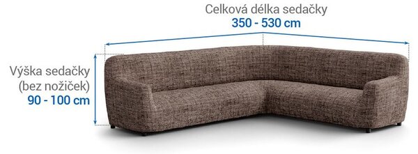 Huse bielastice VITTORIA maro colţar (l. 350 - 530 cm)