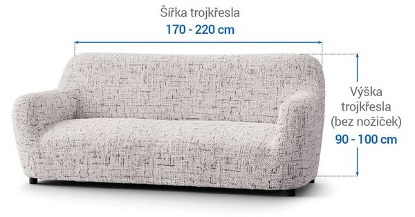 Huse bielastice VITTORIA smântânii fotoliu triplu (l. 170 - 220 cm)
