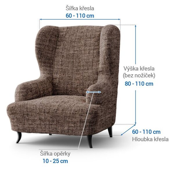 Huse bielastice VITTORIA maro fotoliu clasic (l. 60 - 110 cm)