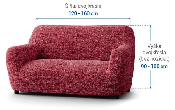 Huse bielastice VITTORIA bordo fotoliu dublu (l. 120 - 160 cm)