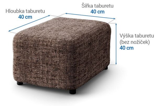 Huse bielastice VITTORIA maro taburet (40 x 40 x 40 cm)