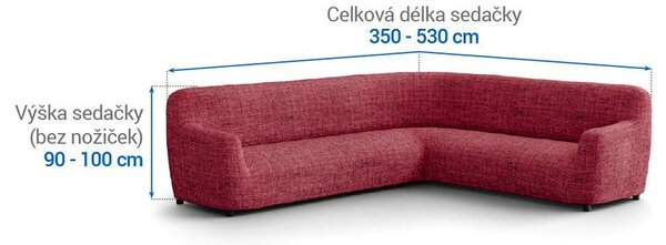 Huse bielastice VITTORIA bordo colţar (l. 350 - 530 cm)