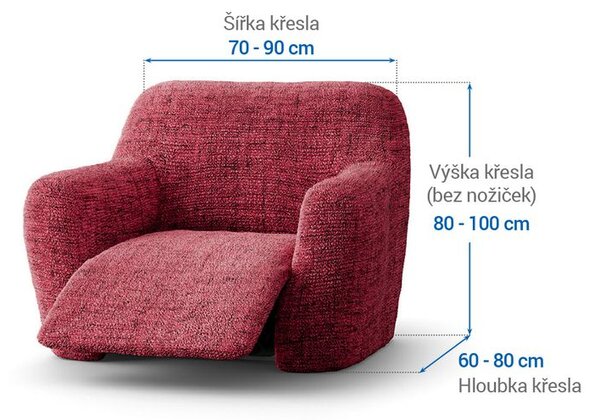 Huse bielastice VITTORIA bordo fotoliu de relaxare (l. 70 - 90 cm)