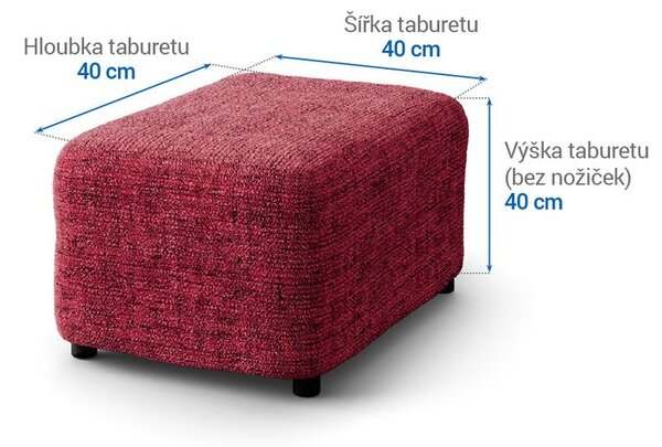 Huse bielastice VITTORIA bordo taburet (40 x 40 x 40 cm)
