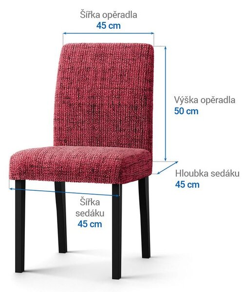 Huse bielastice VITTORIA bordo scaun cu spatar 2 buc (45 x 45 x 50 cm)