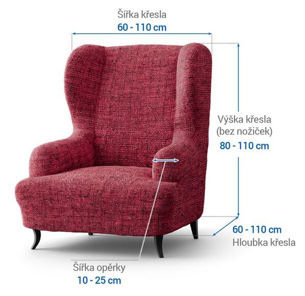 Huse bielastice VITTORIA bordo fotoliu clasic (l. 60 - 110 cm)