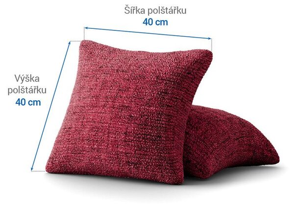Huse bielastice VITTORIA bordo feţe de pernă 2 buc (40 x 40 cm)