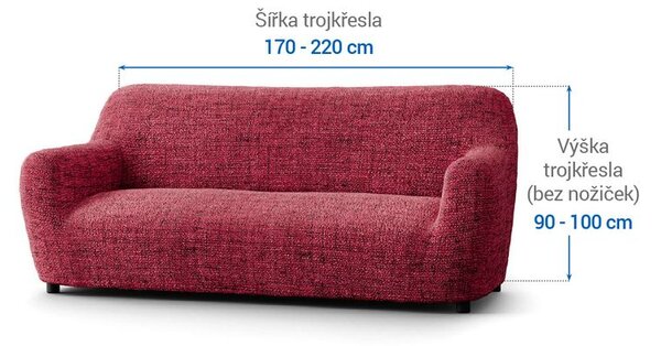 Huse bielastice VITTORIA bordo fotoliu triplu (l. 170 - 220 cm)