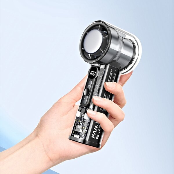 Ventilator 3000 mAh cu mini turbina ajustabila, design transparent