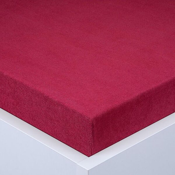 Cearşaf cu elastic frotir EXCLUSIVE culoarea vinului 90 x 200 cm