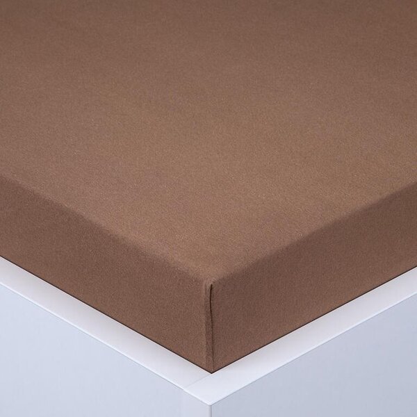 Cearşaf cu elastic jersey EXCLUSIVE maro închis 90 x 200 cm