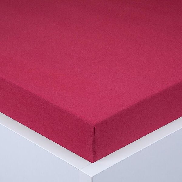 Cearşaf cu elastic jersey EXCLUSIVE culoarea vinului 90 x 200 cm