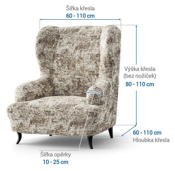 Huse bielastice MARMO bej fotoliu clasic (l. 60 - 110 cm)